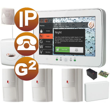 Kit alarma IP PSTN Grado 2 pantalla táctil