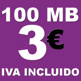 BONO 100MB 4G LTE por 3 euros iva incluido