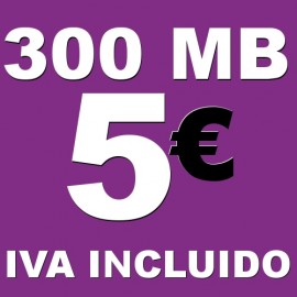 BONO 300MB 4G LTE por 5 euros iva incluido