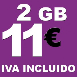 BONO 2GB 4G LTE por 11 euros iva incluido