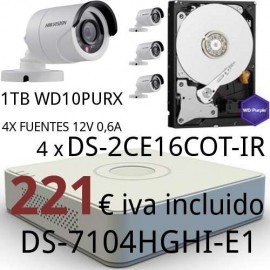 Kit videvigilancia HDTVI interior o exterior 221€ IVA incluido