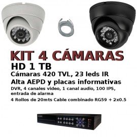 Kit CCTV 4 cam econ con entrada alarmas