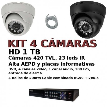 Kit CCTV 4 cam econ con entrada alarmas