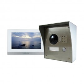 DHI-KTX01-S, DAHUA - Kit de Videoportero a 2 hilos (Monitor + Placa  exterior + Controlador a 2 hilos ), Montaje Superficie