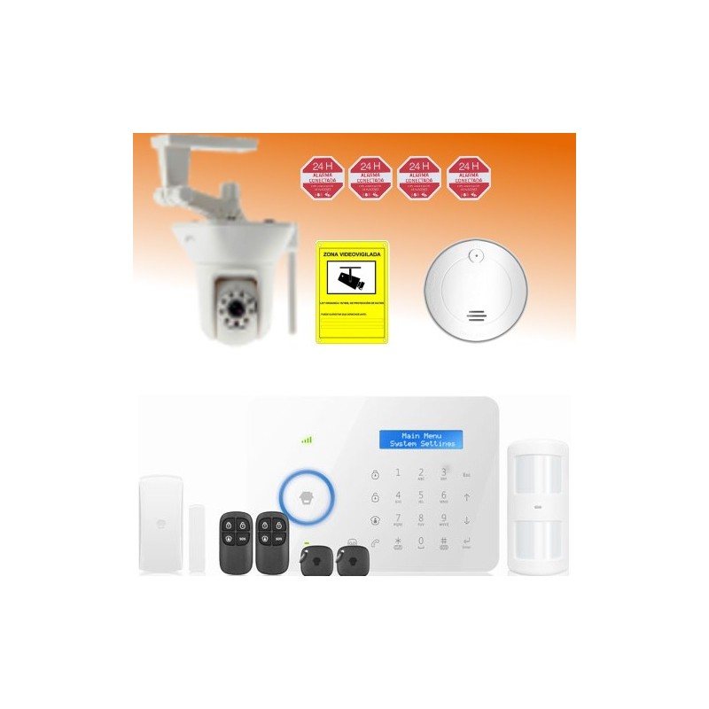 Kit de alarma PSTN inalámbrica y sistema de videovigilancia